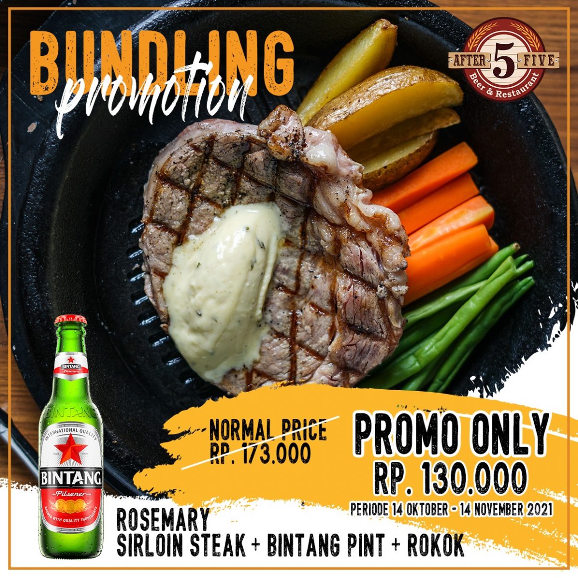 STEAK INCLUDE MINUM CUMA 130???? – AFTER 5 STEAK INCLUDE MINUM CUMA 130???? – AFTER 5